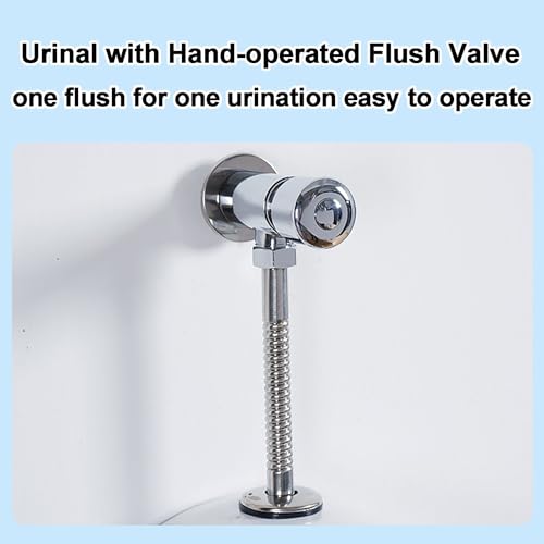 Urinal comercial de cerámica Gtzly para hombres, sistema de descarga de alta eficiencia, urinal empotrado en pared con válvula de descarga manual miniatura 3