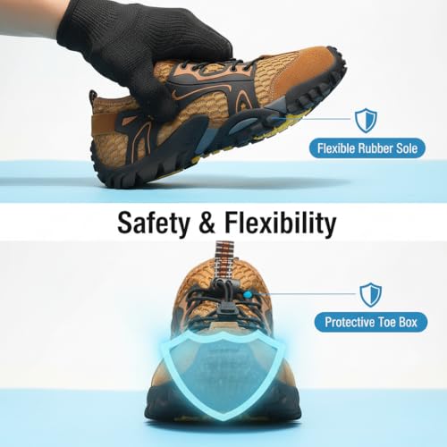 Image of FLARUT Men's Sandals Barefoot Hiking Shoes Quick Dry Breathable Mesh Lightweight Outdoor Training Water Walking Shoes