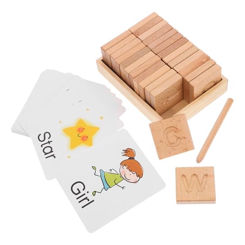 Jeu d'orthographe en bois double-face pour apprendre l'alphabet aux enfants de 3 à 8 ans