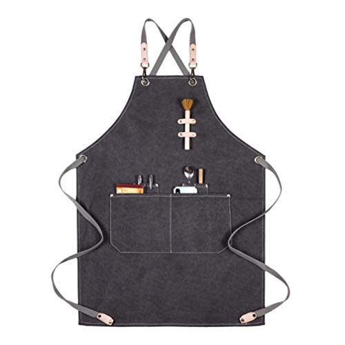 Hemoton Delantales Barista Cooking Chef BBQ Grill Delantal Halter Delantal Ajustable para Servir con Cinturón de… - Imagen 4