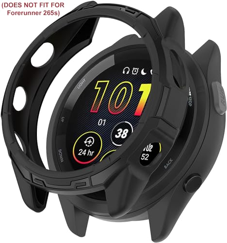 Image of Zitel Case Compatible with Garmin Forerunner 265, (Does NOT FIT for Forerunner 265s) Bumper Cover Shell (Without Screen Protector) - Black