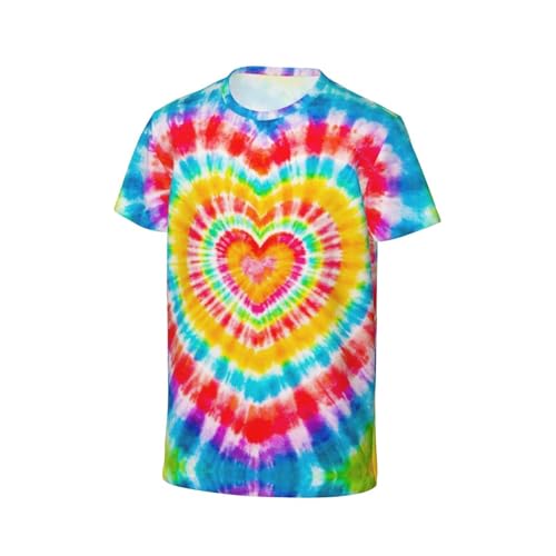Image of Big Kids Tie Dye Shirt for Boys Girls Short Sleeve Hippie Tshirt Senior Tee
