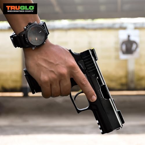Image of TRUGLO Tritium Handgun Sight | High-Visible Front & Rear Night Sights with Daylight White Dots & Low-Light Tritium Dots, Compatible with Glock Handguns
