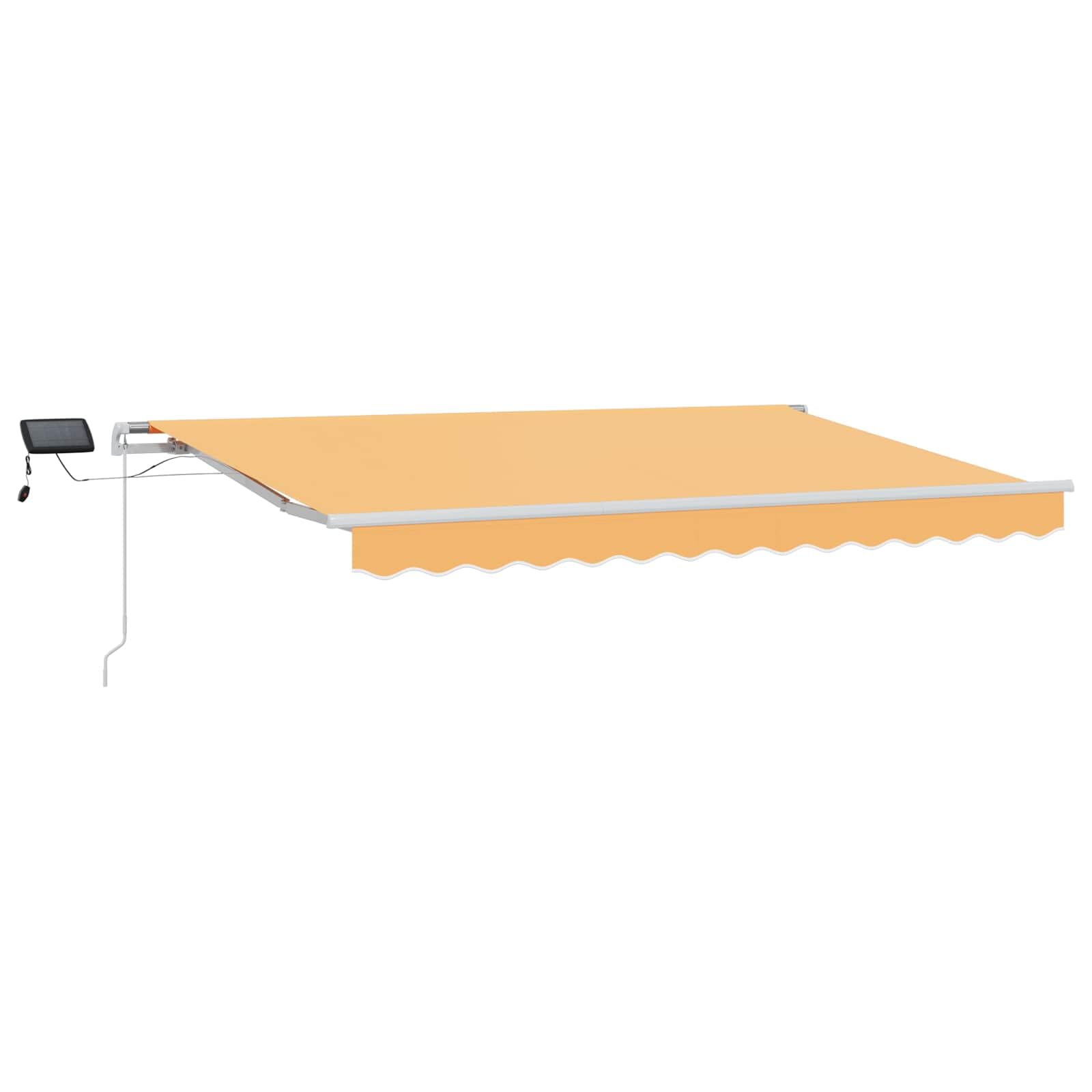 Auvent rétractable sable 300x250 cm avec store banne manuel en acier pour terrasse et jardin