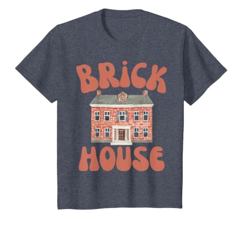 Brick House Retro 70's Vintage Style Costume Themed Funny T-Shirt, Youth, Heather Blue, Small