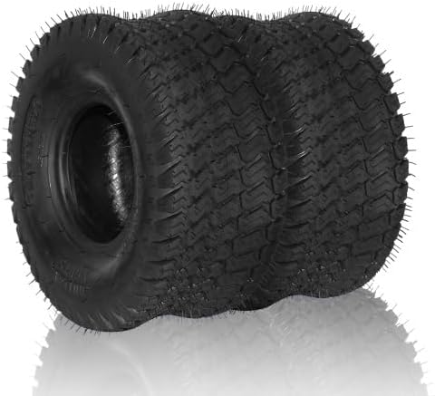 MOTORHOT 15x6.00-6 Lawn Mower Turf Tires 15x6x6 Lawn & Garden Tractor Golf Cart Tires 15/6-6 Tubeless 4 ply Set of 2