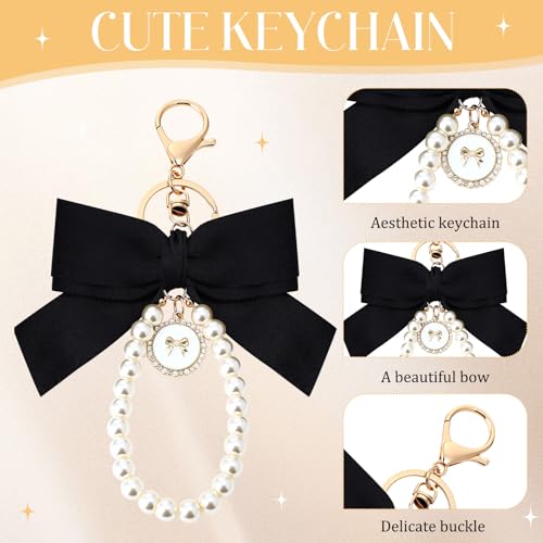 7 Pcs Purse Charms Accessories Set with Chain Extender, Cherry Flower Bow Bag Charms for Handbags - Image 4