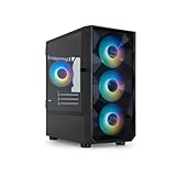 COMPONENTES COMPATIBLES: La caja está diseñada para acomodar tarjetas gráficas de hasta 310 mm de longitud y coolers de CPU con una altura máxima de 159 mm. Además, puede alojar una fuente de alimentación ATX estándar (que debe adquirirse por separado). La estructura se conforma de una ventana lateral de cristal templado con bisagra que te permite exhibir tus componentes internos con orgullo.