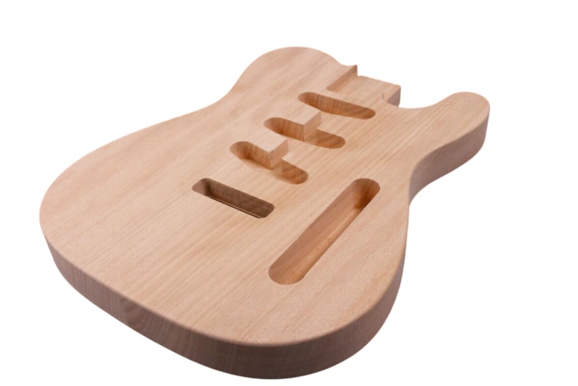 Corpo per chitarra elettrica fai da te incompiuto, in mogano, corpo vuoto per chitarra elettrica Telecaster Project SSS fori di pickup (mogano)