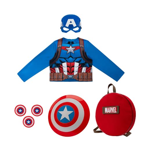 Disfraz Marvel Capitán América con máscara y escudo miniatura 3