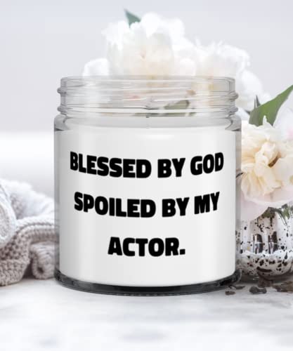 Sarcastic Actor Gifts, Blessed by God Spoiled by My Actor, Christmas Candle For Actor