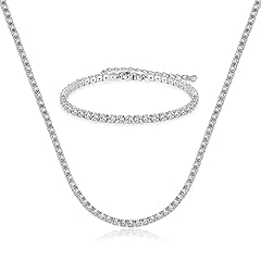 Tennis Necklace SET Silver