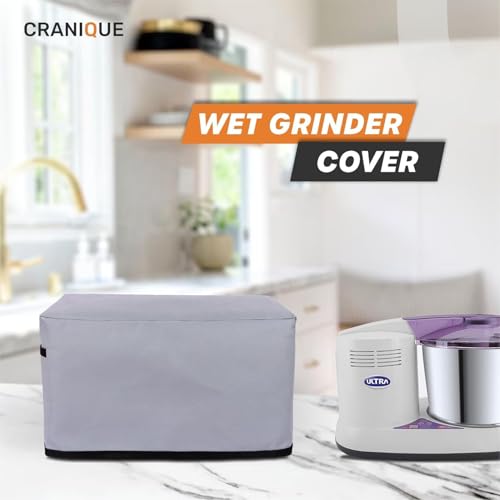 Image of Cranique Non Woven Dust Proof Water-Resistant Wet Grinder Cover for Table Top 2 Litre Ultra Grind+ Gold (Grey)