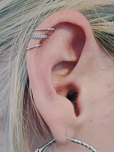 Modrsa Cartilage Earrings Hoop Forward Helix Earrings Hoop Tragus Earrings Helix Piercing Jewelry Cartilage Hoop Earring Small Hoop Earrings For Cartilage Helix Hoop Silver #TOP2