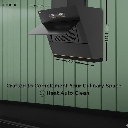 Image of KOCHE LAURA 60 Chimney for Kitchen 60cm| 1650 m /hr Suction | Filterless Heat Auto-Clean | BLDC Motor | Gesture Control | Hydraulic Louvers | Low Noise | 12 Yr Motor Warranty