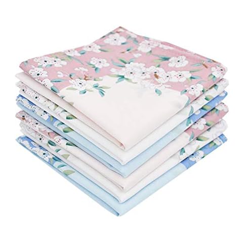 Ladies Handkerchiefs Large Cherry Blossom Print Hankies 17" Square Cover