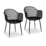 Fromm & Starck Star_SEAT_08 Stuhl 2er Set bis 150 kg Sitzfläche 45 x 44 cm schwarz Kunststoffstuhl Stuhlbeine Metall