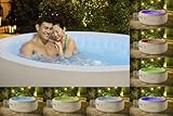 Bestway Lay-Z-SPA Paris AirJet LED-Whirlpool Ø 196 x 66 cm – Aufblasbarer Spa für 6 Personen mit 140 Düsen, beheizbar bis 40°C, stimmungsvolle LED-Beleuchtung für den Garten