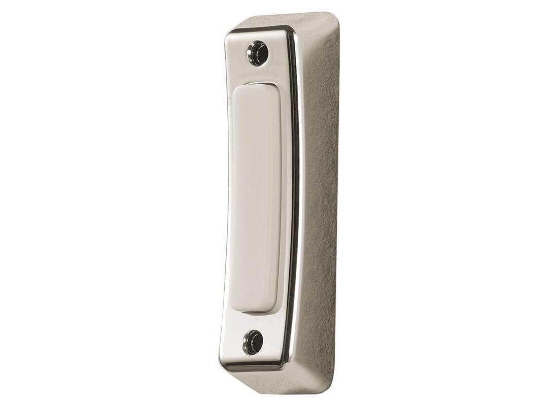 18000222 Wired Push Doorbell Button, Satin, Nickel, Plastic, Surface Mount, Home Improvement, Outdoor, House, Décor