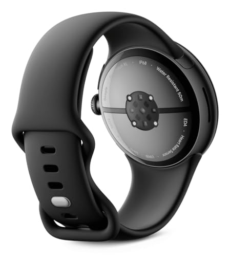Image of Google Pixel Watch 3 (45 mm) - Android smartwatch with heart rate tracking, advanced running from Fitbit, fitness insights, 24-hour battery - Matte Black Aluminium Case - Obsidian band - LTE