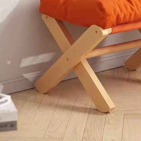 Banc à chaussures en bois massif TUSUOD petit tabouret rembourré