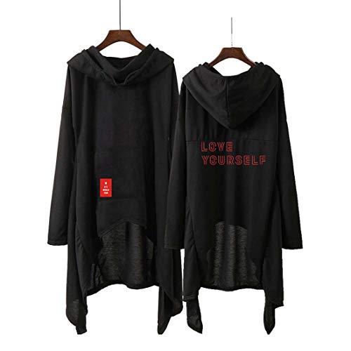 Flyself Unisex Kapuzenpullover Bangtan Boys Lässiger unregelmäßiger Saum Kleid Langarm Hoodie Sweatshirt Pullover Suga Jimin Jin Jung Jook RM J-Hope V Cover