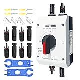 DC Trennschalter Leistungsschalter, techextra 1200V 32A PV DC Leistungsschalter Anlage Komplettset, IP66 Wasserdicht Trennschalter Combiner Box Für Solaranlage, Solar Modul Anlage