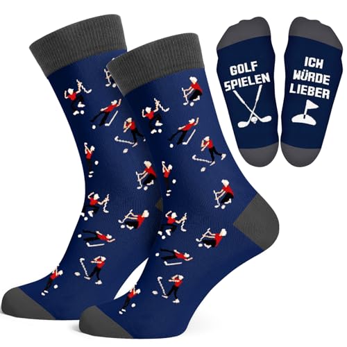 Dealswin Golf Socken Lustige Geschenke für Männer Mann Herren Golfer, Personalisiert Golf Geschenk Socken Lustig Mit Einem Muster, EinheitsgrößE 43-48 (Grau blau)
