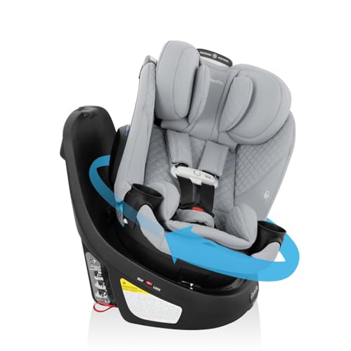 Image of Evenflo Revolve360 Slim 2-in-1 Rotating Car Seat with Green & Gentle Fabric (Quartz)