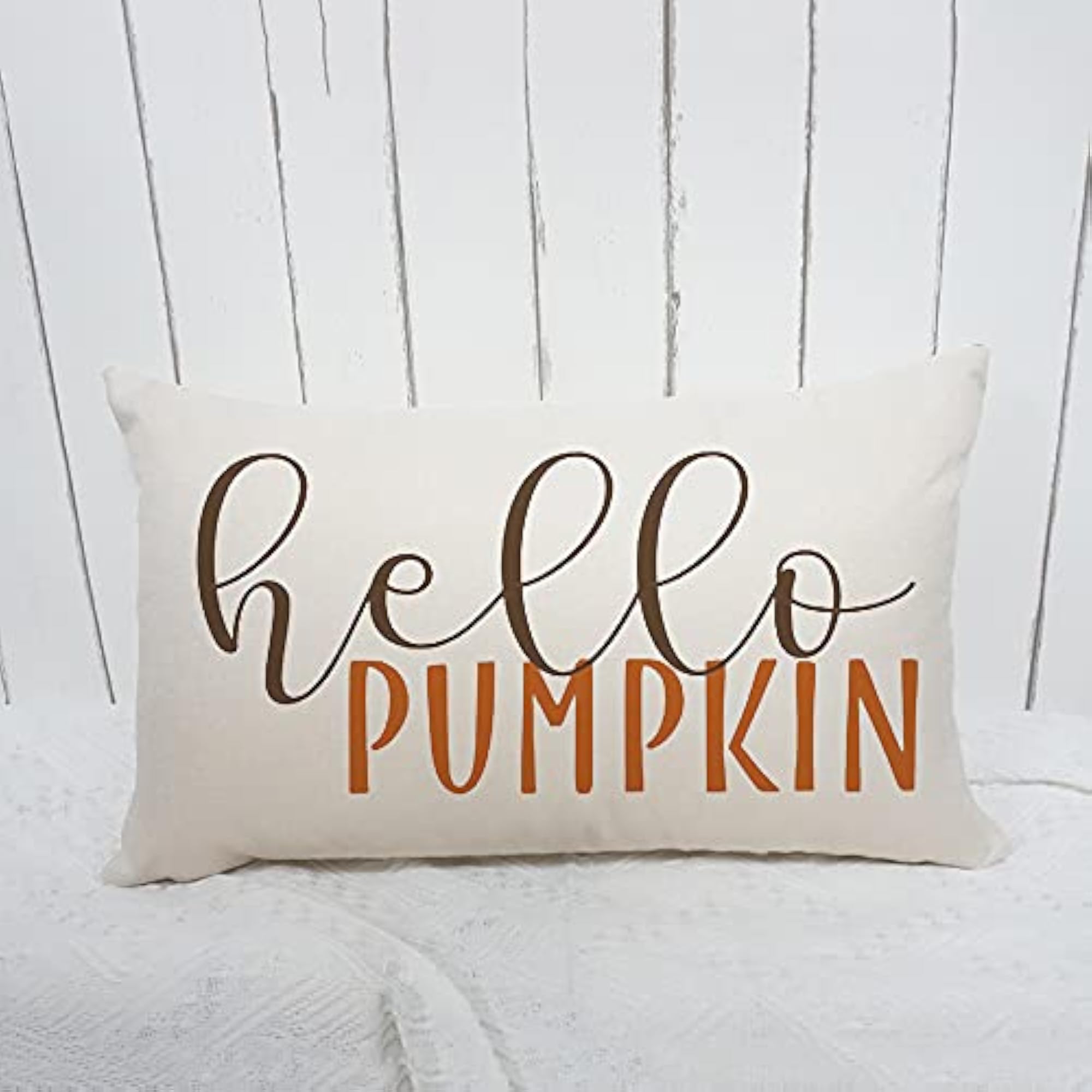 Fall Throw Pillow Cover Hello Pumpkin, Autumn Decor