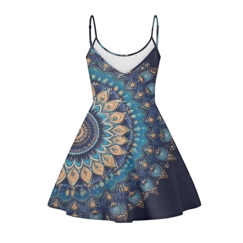 Image of Spaghetti Strap Midi Satin Dresses Summer Sleeveless Sundree Women Girl Beach Party Swing Dress
