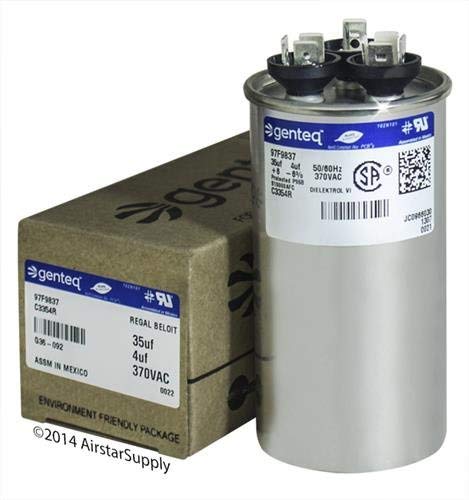024-23297-700-35 + 4 uf MFD 370 Volt VAC - Capcom Round Dual Run Capacitor Upgraded for York