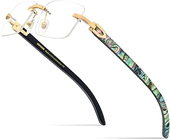 MUTYNE Glasses Men Square Women Rimless Eyeglasses Frames Eyewear