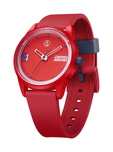 Image of Citizen Q&Q Red Arrows Solar Powered 40mm Watch, Charges with Sunlight or Any Other Fluorescent Light Source, Water Resistant to 100m, 2 Year Warranty, for Boys and Girls R04A-501VY