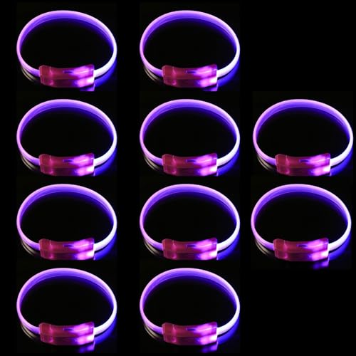 パーティー用LED光るブレスレット10個パック。カラフルなリストバンド。点滅するライトアップバングル。子供用。