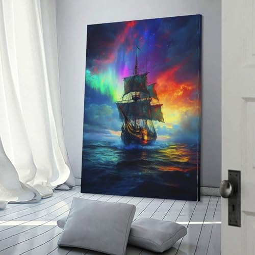 Tableau mural aurores boréales format rectangulaire 40x60