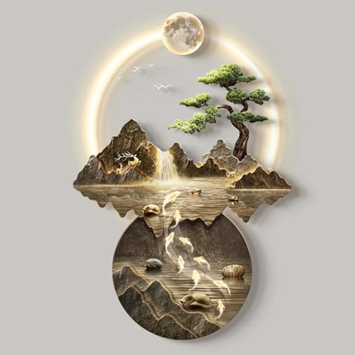 Art en cristal acrylique unique avec sculpture murale 3D LED premium
