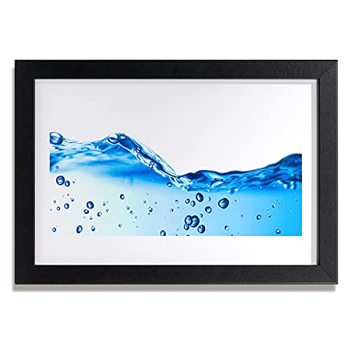 Affiche encadrée 30x20 cm d'art de l'eau avec cadre en MDF noir pour déco murale