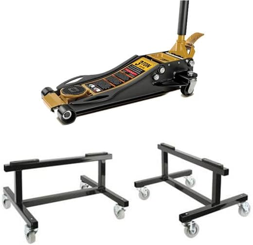 Gato de piso de garaje de perfil bajo y soportes de coche SprintMidget de 3 toneladas