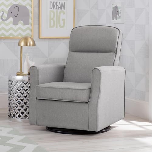 Image of Delta Children Blair Slim Nursery Glider Swivel Rocker Chair, French Gray