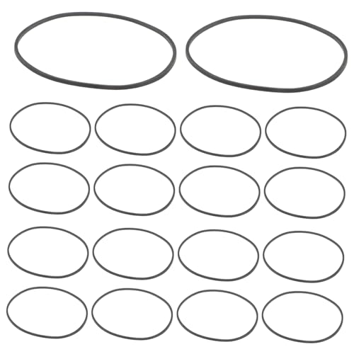 FAVOMOTO 20 Pieces Belt Tape Recorder Leather Belt Rubber Cassette Belts Cassette Recorder Belts Square Cassette Recorder Belts Rubber Recorder for,(H3398MU619U)