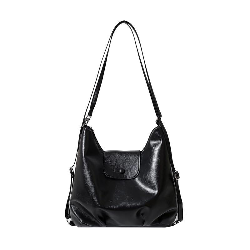 Versatile PU Leather Shoulder Bag β Spacious & Lightweight Zippered Bag for Daily Use β Multiple Carrying Styles