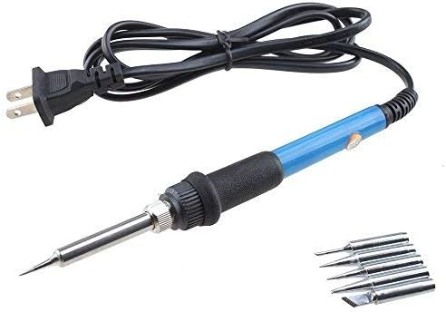 URBEST Electric Soldering Iron Kit Adjustable Temperature Welding Soldering Iron with 5pcs Different Tips