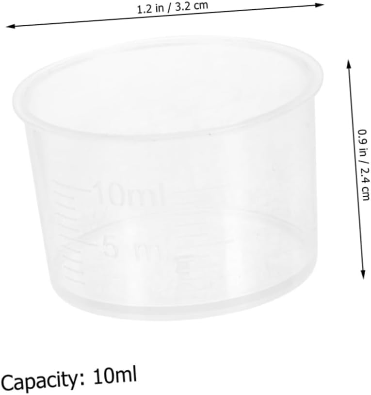 PRETYZOOM 200pcs Transparent Plastic Graduated Cups for Liquid Measurement Epoxy Mixing and Paint Mixing Clear Scale Measuring Tool for Lab and Kitchen Use
