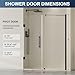 Findepot Frameless Pivot Glass Shower Door 60