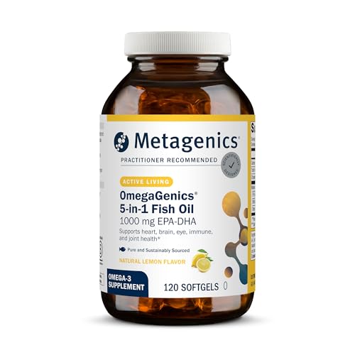 Metagenics OmegaGenics EPA-DHA 1000 mg - High Potency Omega-3 Fish Oil Supplement for Heart, Brain & Joint Health* - Sustainably Sourced - 120 Softgels