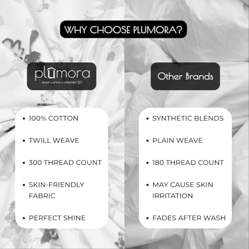 Image of 100% Cotton Bed Sheet for King Size Bed 300 TC, 1 King Size Bed Sheet (108x108 Inches) with 2 Pillow Covers, Premium Bedsheet for Double Bed King Size (Orchid Glow)