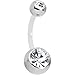 Body Candy Bioplast Clear Double Accent Belly Ring