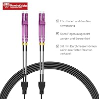 RamboCables 100m Gepanzerte Glasfaser-Kabel OM4 LC auf LC Duplex Multimode – Ansicht 2