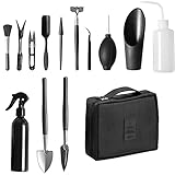 DUOJIN Mini-Gartenwerkzeug, Bonsai Werkzeug Set, 13 Stück Gartenwerkzeug Set, Pflanzen Werkzeug Set mit Aufbewahrungstasche, Mini Gartengeräte Set für Zimmerpflanzen und Professionelle Bonsaizucht
